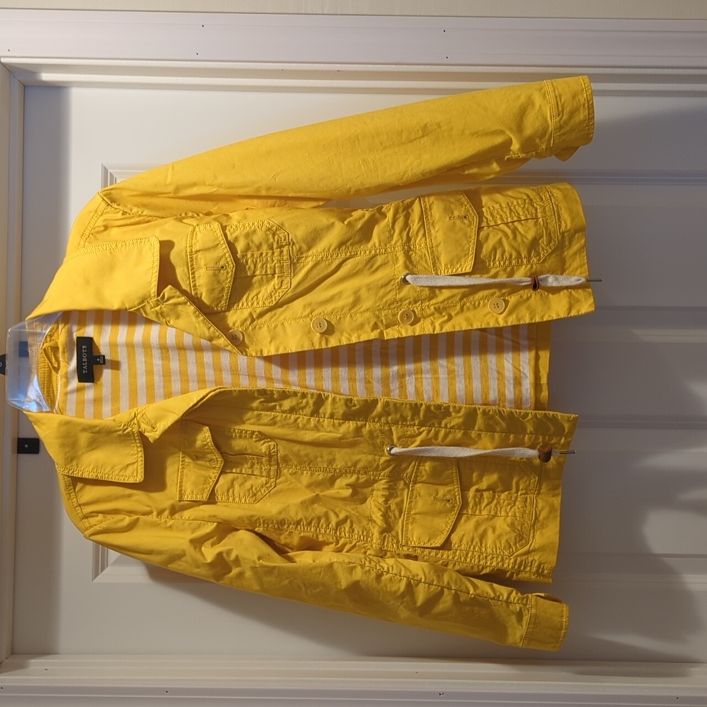 Talbots Yellow Jacket with Striped Lining